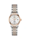 LONGINES MEN'S RECORD 30MM STAINLESS STEEL & 18K PINK GOLD AUTOMATIC BRACELET WATCH,0400011985630