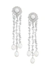 Hueb Gala 18k White Gold, Diamond & 7mm Round Pearl Chandelier Earrings