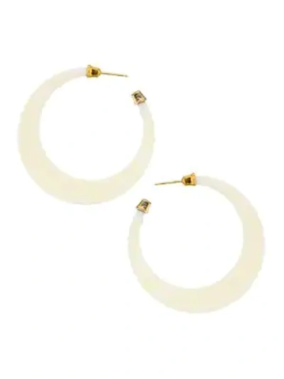 Gas Bijoux Women's Lodge Tapered Hoop Earrings In White