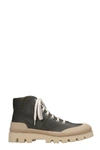 MARNI COMBAT BOOTS IN GREEN LEATHER,11200326