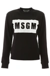 Msgm Logo-print Long-sleeve Sweatshirt In Black,white