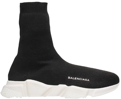 Pre-owned Balenciaga Speed Trainer High Black White