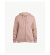 Allsaints Raven Slim-fit Cotton-fleece Hoody In Dusk Pink