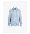 Allsaints Raven Slim-fit Cotton-fleece Hoody In Nordic Blue