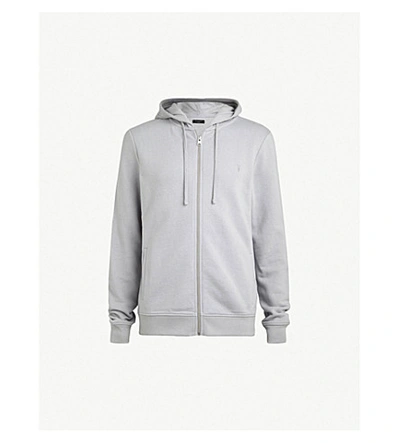 Allsaints Raven Slim-fit Cotton-fleece Hoody In Razor Blue