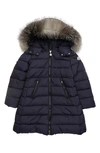 MONCLER ABELLE DOWN COAT WITH GENUINE BLUE FOX FUR TRIM,E2954499212568352