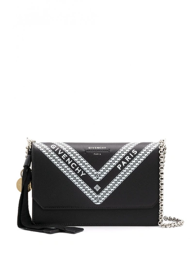 Givenchy Wing Chain Wall Shoulder Bag In Black Leather