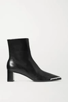 ALEXANDER WANG MASCHA GLOSSED-LEATHER ANKLE BOOTS