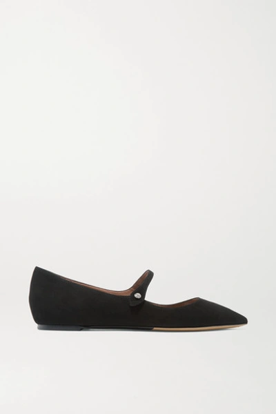 Tabitha Simmons Hermoine Embellished Suede Flats In Black