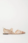 FENDI COLIBRÌ LOGO-PRINT MESH, RUBBER AND STRETCH-CANVAS SLINGBACK FLATS