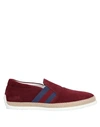 TOD'S TOD'S MAN SNEAKERS BURGUNDY SIZE 8 SOFT LEATHER, TEXTILE FIBERS,11648221OJ 3