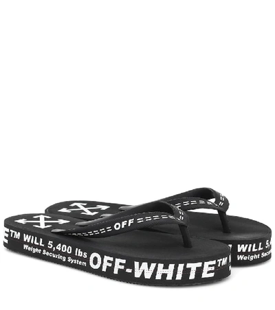 Off-white Logo Rubber Sandals In Black