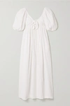 MARA HOFFMAN VIOLET CRINKLED ORGANIC COTTON-GAUZE MAXI DRESS