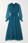 Aross Girl X Soler Amanda Floral-print Silk-georgette Midi Dress In Teal