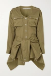 ALEXANDER WANG DISTRESSED TIE-FRONT COTTON-TWILL PLAYSUIT