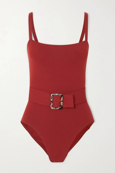 Eres Guilty Belted Swimsuit In Claret