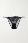 MYLA MADDOX METALLIC EMBROIDERED TULLE BRIEFS