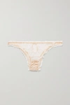 LE PETIT TROU LARRAU RUFFLED CUTOUT EMBROIDERED STRETCH-TULLE BRIEFS