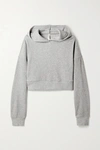 Alo Yoga Muse Cropped Ribbed Fleece Hoodie In Gray