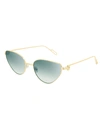 Cartier Ct0155s Sunglasses In Gold Gold Green