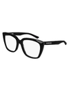Balenciaga Tip Oversized Cat-eye Acetate Optical Glasses In Black Black Transpare