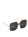 GUCCI GG0414S SUNGLASSES,GG0414S 002 GOLD GOLD MULTIcolour