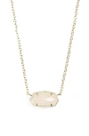 Kendra Scott Signature Elisa Necklace, 15 In Gold/ Rose Quartz