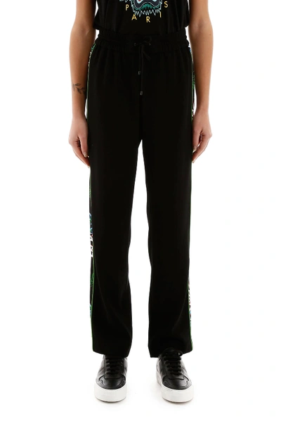 Kenzo Joggers With Side Bands In Lime (black)