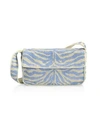 Staud Women's Tommy Zebra-stripe Beaded Shoulder Bag In Light Blue