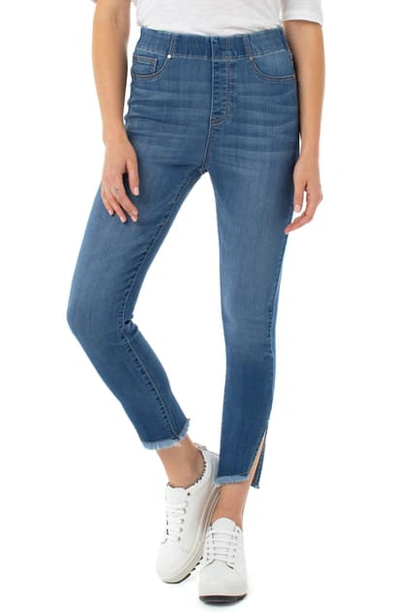 Liverpool Chloe Fray Hem Side Slit Pull-on Crop Skinny Jeans In Stillwell