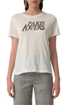 MAJE TERENCIA PARIS LOVERS GRAPHIC COTTON TEE,MFPTS00215