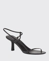 The Row Bare Mid-heel Leather Slingback Sandals In Black