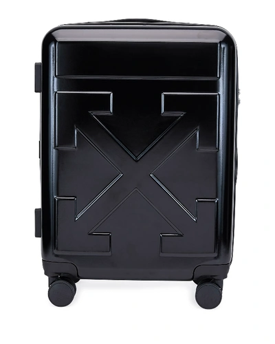 Off-white Men's Arrow Trolley Carry-on Suitcase In Black