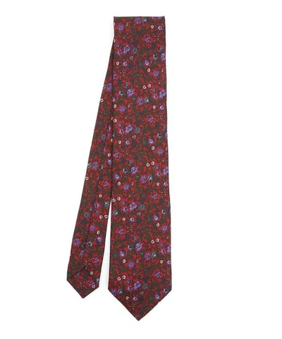 Liberty London Ashbourne Printed Silk Tie In Red