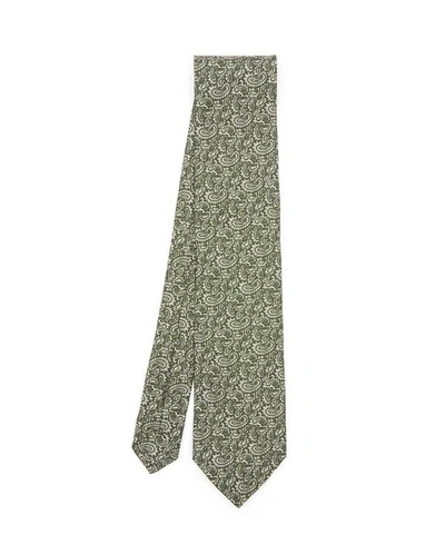 Liberty London Wincle Printed Silk Tie In Green