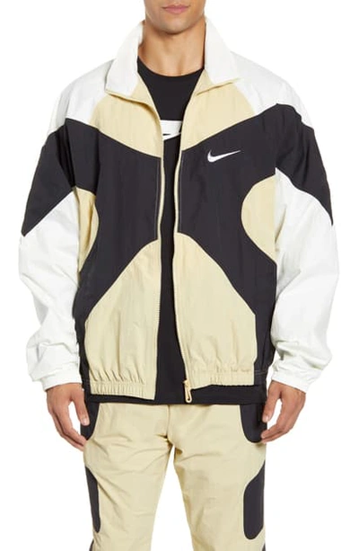 Nike Colorblock Nylon Jacket In Team Gold/ Sail/ Black/ White