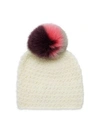 SURELL STAR FOX FUR-TRIM KNIT BEANIE,0400011202603