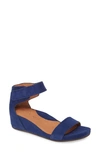 Gentle Souls By Kenneth Cole Gentle Souls Signature Gianna Wedge Sandal In Blue Suede