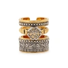 Alexander Mcqueen Mechanical Engraved Gold-tone Ring In Gold