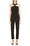 GIVENCHY EMBELLISHED HALTER WOOL JUMPSUIT,BW50F2G0GX