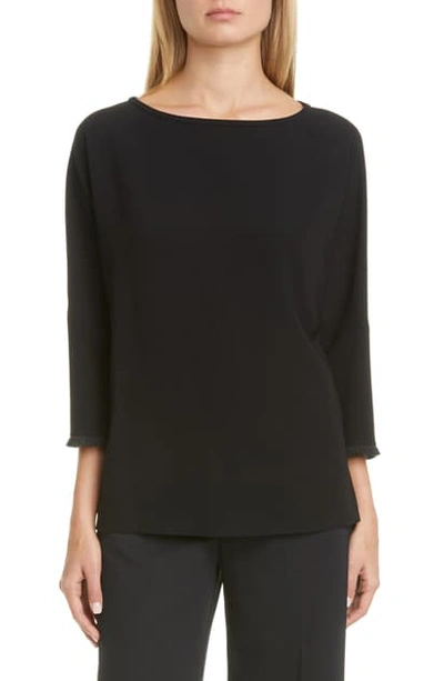 Max Mara Pisa Fringe Trim Cady Top In Black