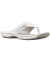 Clarks Women's Cloudsteppers Breeze Reyna Flip Flops In White Synthetic