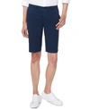 Nydj Stretch Linen Blend Bermuda Shorts In Evening Tide