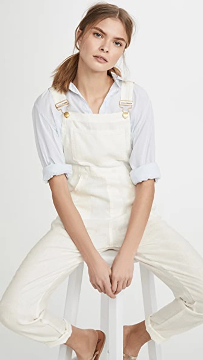 Weworewhat Basic Linen Dungarees In White