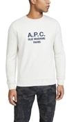 Apc Grey Rufus Sweatshirt In Paa Ecru Chine