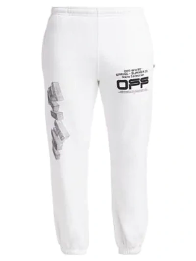 Off-white Wavy Line Logo Sweatpants In White Black