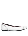 HOGAN HOGAN WOMAN BALLET FLATS WHITE SIZE 6.5 SOFT LEATHER, TEXTILE FIBERS,11833112IK 5