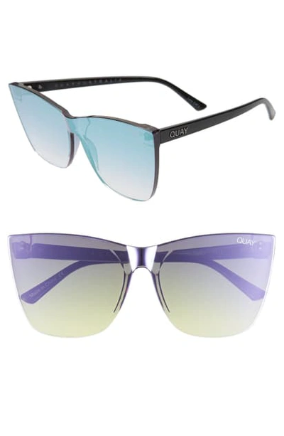 Quay Come Thru 56mm Gradient Cat Eye Sunglasses In Purple/ Black