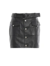 SAINT LAURENT BELTED LEATHER MINI SKIRT