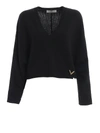 Valentino Cashmere V-neck Sweater In Black